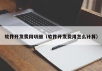 軟件開發(fā)費用明細(xì)（軟件開發(fā)費用怎么計算）