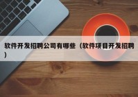 軟件開發(fā)招聘公司有哪些（軟件項(xiàng)目開發(fā)招聘）