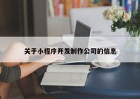 關(guān)于小程序開發(fā)制作公司的信息