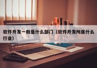 軟件開發(fā)一般是什么部門（軟件開發(fā)所屬什么行業(yè)）