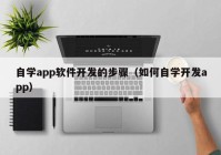 自學(xué)app軟件開發(fā)的步驟（如何自學(xué)開發(fā)app）