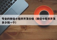 專業(yè)的微信小程序開發(fā)價格（微信小程序開發(fā)多少錢一個）