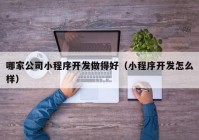 哪家公司小程序開發(fā)做得好（小程序開發(fā)怎么樣）