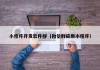 小程序開發(fā)軟件群（微信群應(yīng)用小程序）