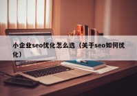 小企業(yè)seo優(yōu)化怎么選（關(guān)于seo如何優(yōu)化）