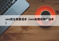 seo優(yōu)化銷售話術（seo關鍵詞推廣話術）