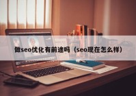 做seo優(yōu)化有前途嗎（seo現(xiàn)在怎么樣）