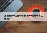 正規(guī)的seo優(yōu)化有哪些（seo是靠什么優(yōu)化的）