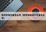 軟件開發(fā)方案怎么寫（軟件項目設計方案怎么寫）