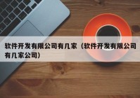 軟件開發(fā)有限公司有幾家（軟件開發(fā)有限公司有幾家公司）