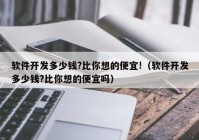 軟件開發(fā)多少錢?比你想的便宜!（軟件開發(fā)多少錢?比你想的便宜嗎）