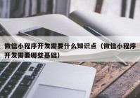 微信小程序開發(fā)需要什么知識點(diǎn)（微信小程序開發(fā)需要哪些基礎(chǔ)）